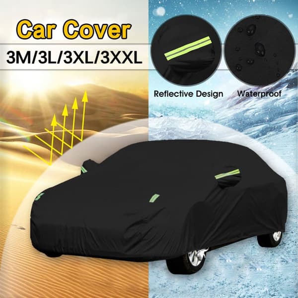 Bil Cover Cover Bil Garage Autofly Hele Garage Vandtæt 190T Polyester Bil Fuld Garage Presenning, 3-XL: 490x180x150cm