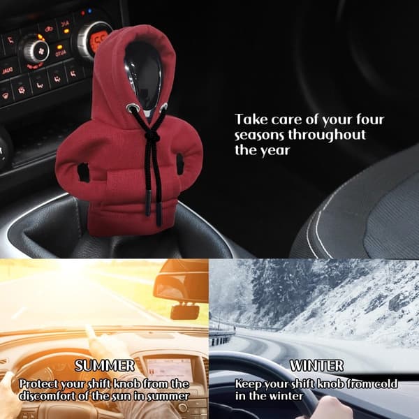 Bil Hoodie Skydd Design Dekoration Växelspak - Röd