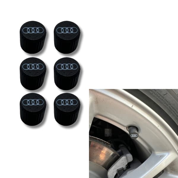 6x Bilhjul Dæk Ventilhætter Dæk Fælg Spindel Covers til Audi