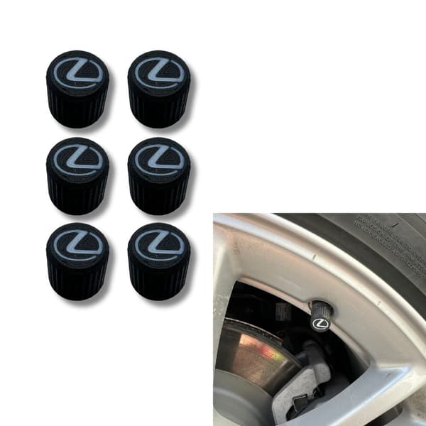 6x Bilhjul Däckventilkåpor Däckfälgstamskydd för Lexus