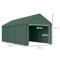 Miniatyrbillede 3 af 9: Carport, 594Lx300Bx280H cm, Grøn
