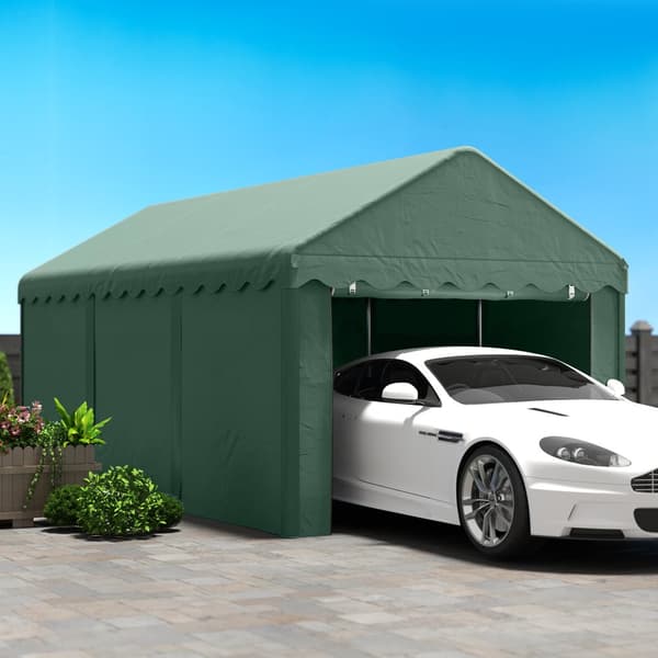 Carport, 594Lx300Bx280H cm, Grøn