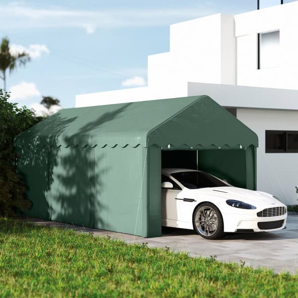 Carport, 594Lx300Bx280H cm, Grøn