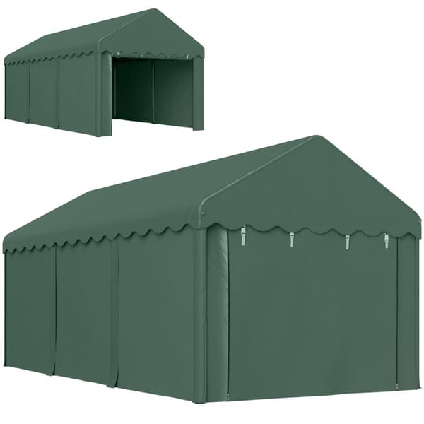Carport, 594Lx300Bx280H cm, Grøn