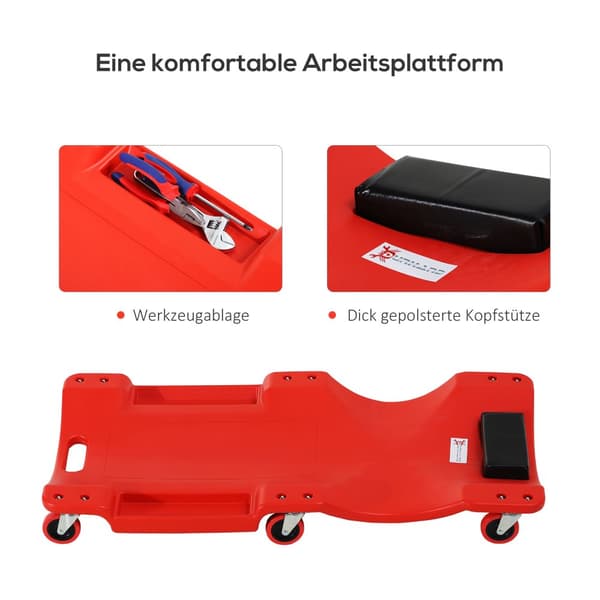 Bilrampar, KFZ, 100x48x12 cm, Röd