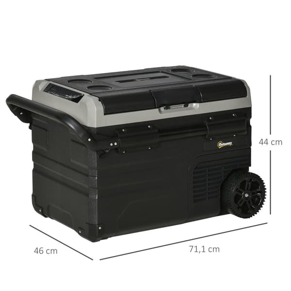 Bilkylandare, 40L med LED-belysning, 71.1×46×44 cm, Grå och Svart