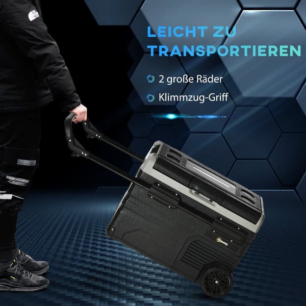 Bilkylandare, 40L med LED-belysning, 71.1×46×44 cm, Grå och Svart