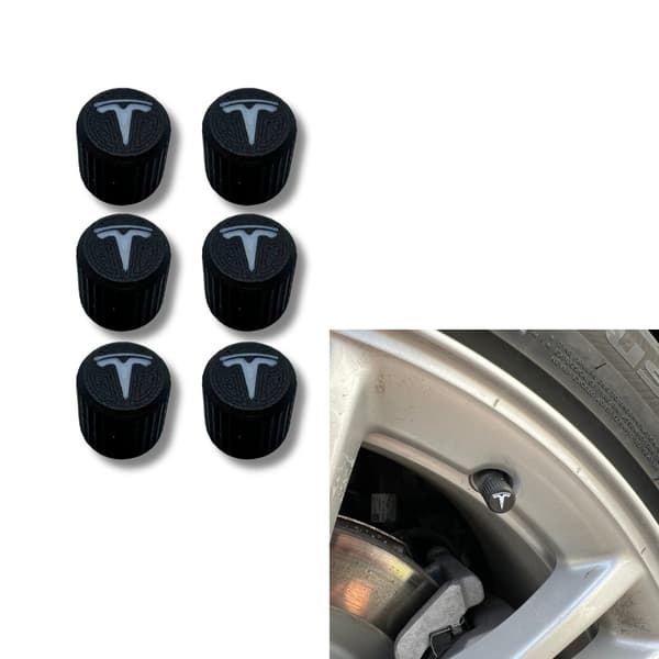 6x Bilhjul Däckventilkåpor Däckfälgstamskydd för Tesla
