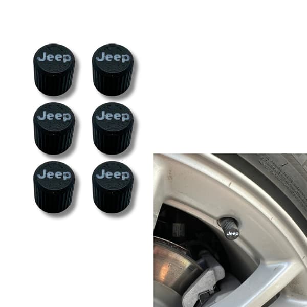 6x Bilhjul Däckventilkåpor Däckfälgstamskydd för Jeep