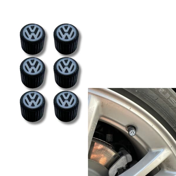 6x auton renkaiden venttiilikorkit Rengasvanteen varren suojukset Volkswagen VW
