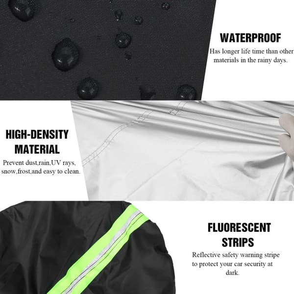Sort bilcover [Vandtæt + UV-beskyttelse] - 190T Polyester mod regn, sol og støv