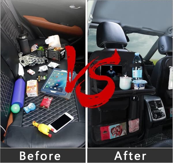 Lollanda Car Organizer, Auton istuimen järjestäjä Suuri selkänojan suoja Car Kids Monitoiminen vedenpitävä takaistuimen säilytystila