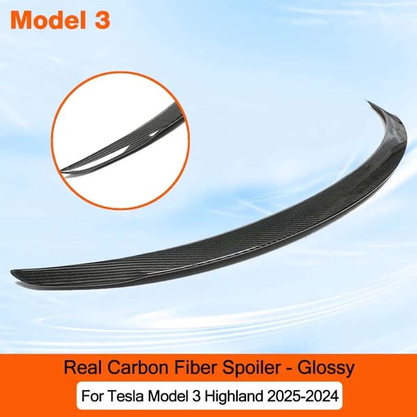 Carbonfiber Spoiler, Ægte Carbonfiber, Designet til Model 3 Highland 2025, Holdbart Materiale,3 Highland Glansende