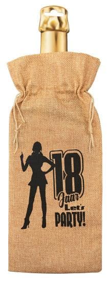 flaska presentförpackning 18 år jute 42 cm brun