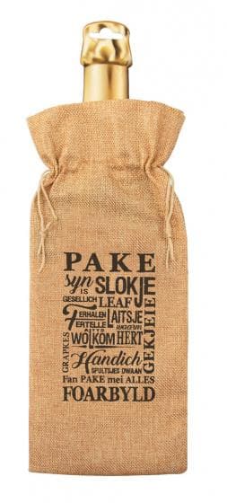 flaska presentförpackning Pake jute 42 cm brun