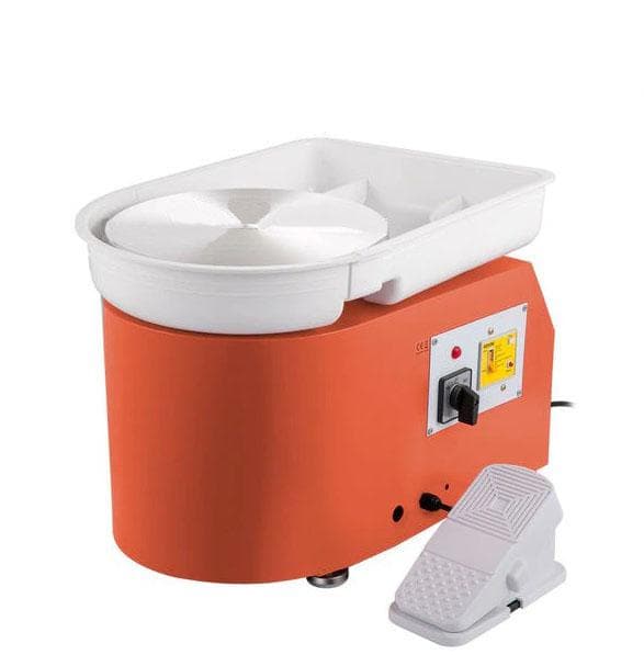 350W 0-300rpm elektrisk keramikhjulmaskin, 28cm skivspelare, fotpedaljustering, flexibel manövrering, med säkerhetsskydd