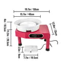 Miniatyrbild 8 av 9: 350W 0-300 rpm 9,8"/25cm liten professionell keramik hjulmaskin med 16 formverktyg, LCD pekskärm, fotpedal, tyst reversibel motor, läckageskydd