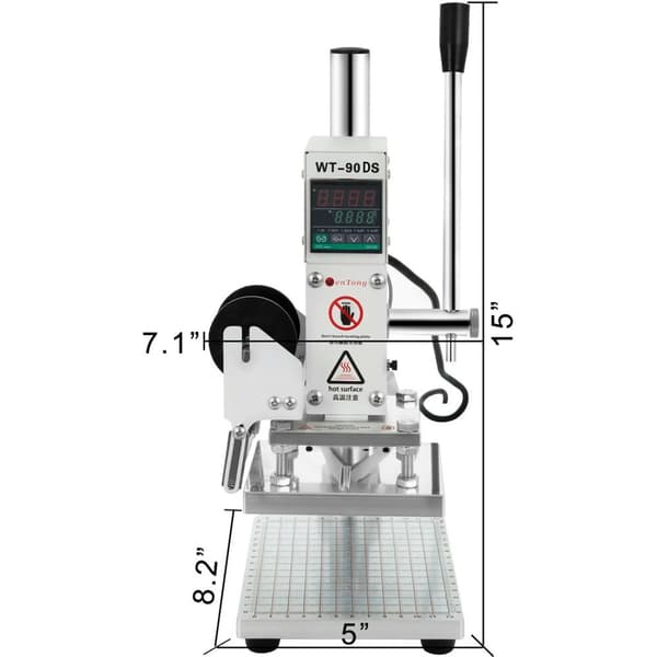 300W 0-350°C justerbar varmfoliepressningsmaskin med 8x10cm värmeplatta, säker och pålitlig, exakt positionering, lätt att använda