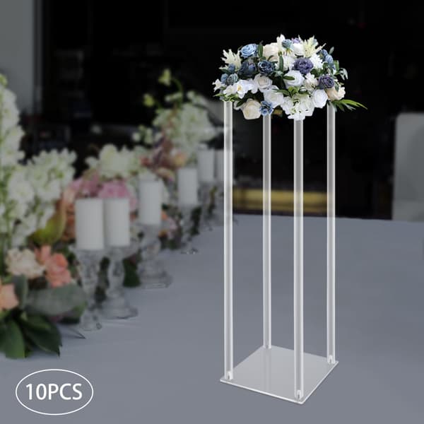 Acryl Blomsterdisplay Stativ, 10 Stk Sæt, Robust og Letvægts, Moderne Geometrisk Design
