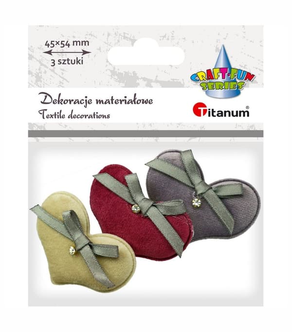 Materiale dekorationer Hjerte med krystal Titanum Craft-Fun Series