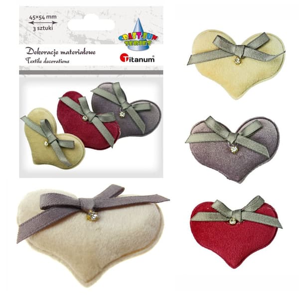 Materiale dekorationer Hjerte med krystal Titanum Craft-Fun Series