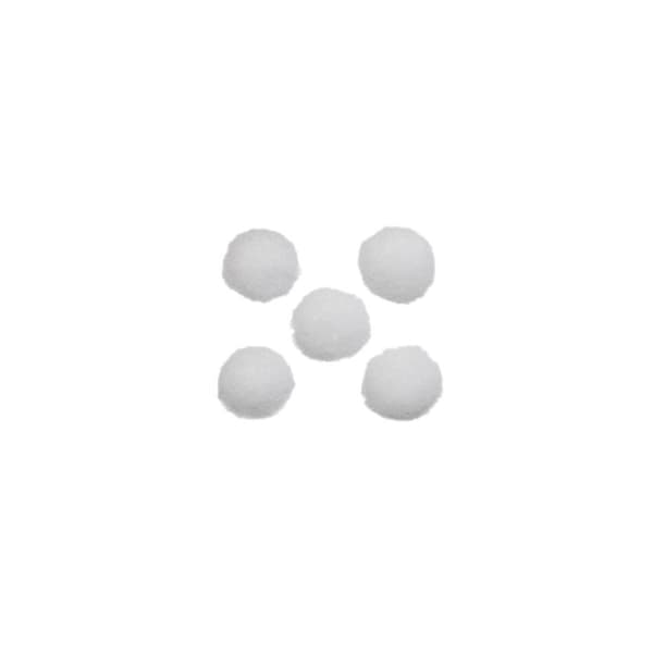 Pomponer hvide 10mm 120 stk Titanium