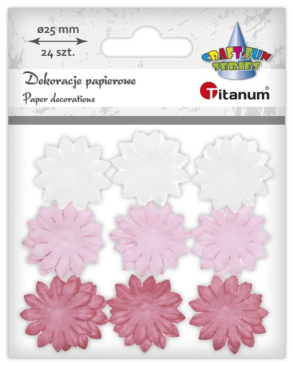 Pappers blomdekorationer 24st rosa Titan