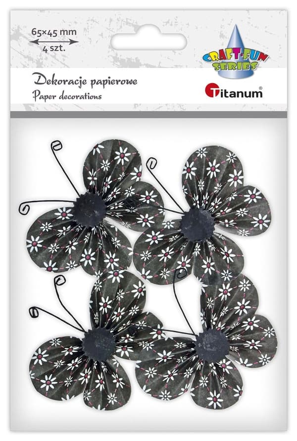 Papirdekorationer 3D Sommerfugle mørkebrune 4stk Titanum