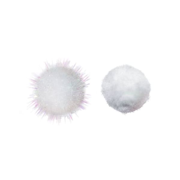Pompoms vit och glittermix 85 st Titanum