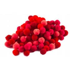 Pompoms röd mix 10mm 120 st Titanum