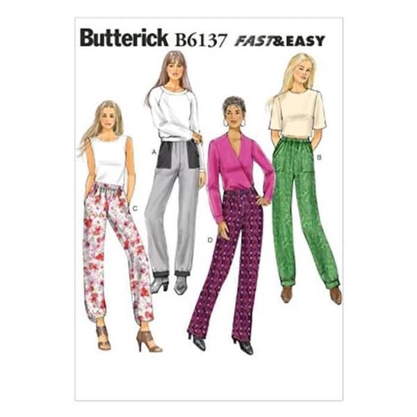 BUTTERICK MÖNSTER - 6137 Storlekar 6810 A5 Storlek Symönster Dambyxor Kök Hemhantverk Syverktyg