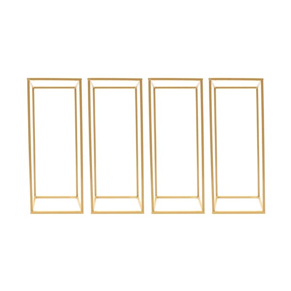Bröllopsblomsterställset, 4-delat design, Guld färg,Guld