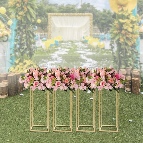 Blomsterställset, Modern Gulddesign, Fristående, Hållbar Järnkonstruktion