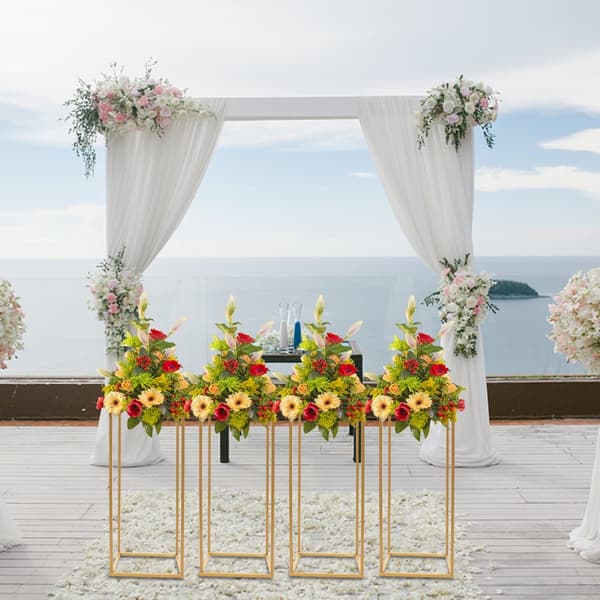 Blomsterställset, Modern Gulddesign, Fristående, Hållbar Järnkonstruktion
