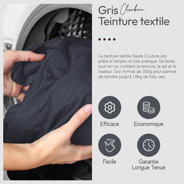 Kolgrå haute couture textilfärg 350g