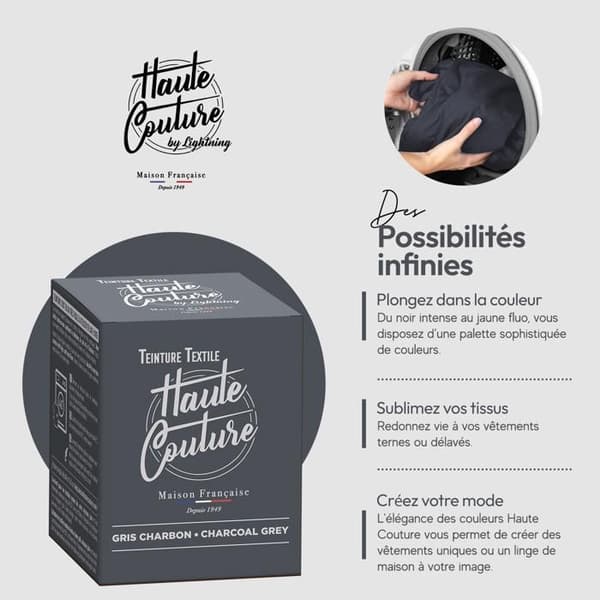 Kolgrå haute couture textilfärg 350g
