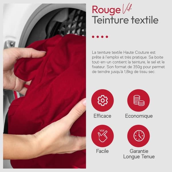 High fashion textilfärg klarröd 350g