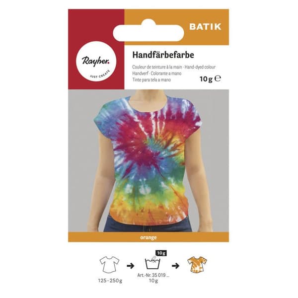 Batik - handfärg, orange, 10g
