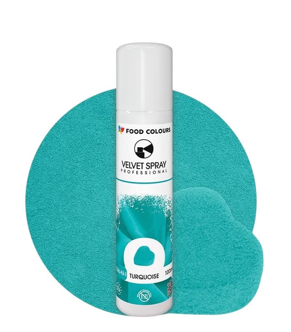 Mokkanahkasuihke TURKOOSI Elintarvikevärit Velvet 100 ml Turkoosi