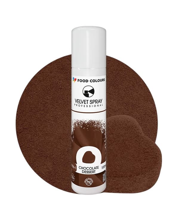 Ruskindsspray BRUN Fødevarefarver Fløjl 100 ml Chokolade Dessert