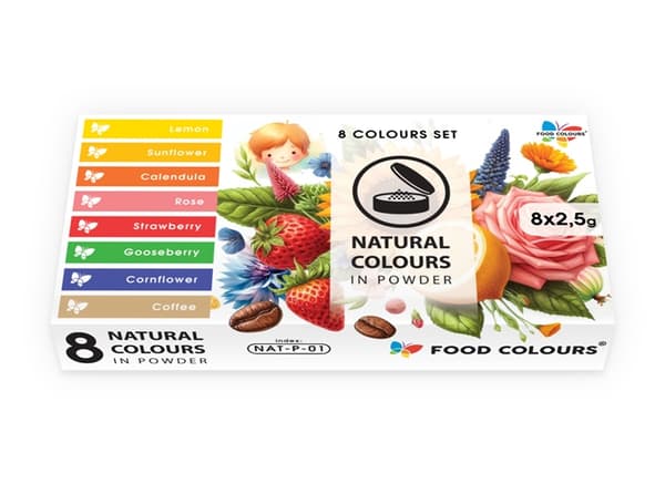 Uppsättning av naturliga livsmedelsfärger
