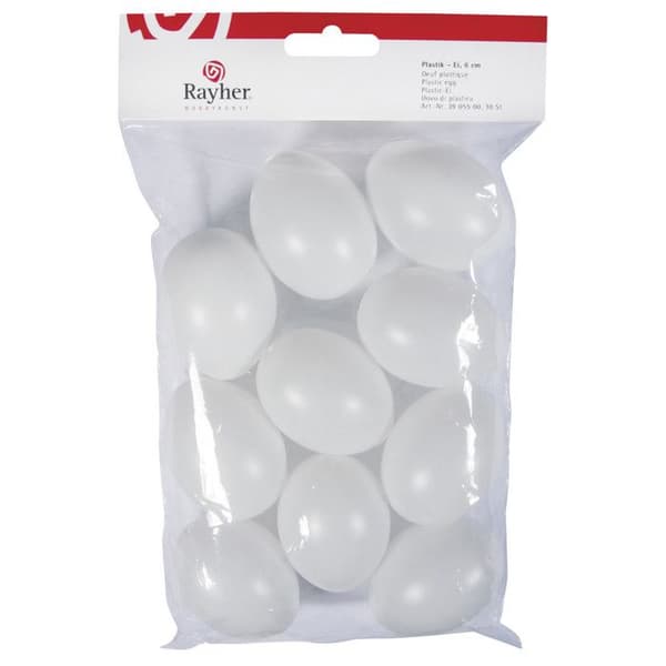 Plastikägg 6 cm 10 stycken
