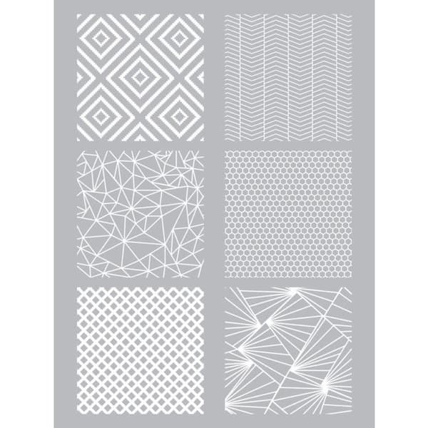 Pochoir silkscreen för polymerlera Geometrisk
