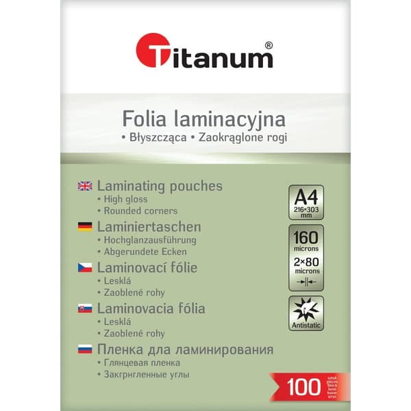 Lamineringsfilm A4 100 st 80 mic Titanium