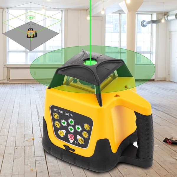 Roterende laser niveau sæt - 360° scanning, 500m rækkevidde, selv-nivellering og auto-justering