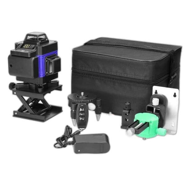 4D 16-linjers laser niveau med 3° selvudligning - APP styring, stativ & genopladeligt batteri