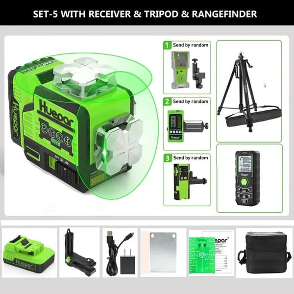 Laser Niveau, Grøn Stråle, Bluetooth, SET-1