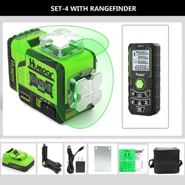 Laser Niveau, Grøn Stråle, Bluetooth, SET-1