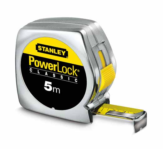 RULLEMÅL 5m x 25mm POWERLOCK STANLEY MATERIALE