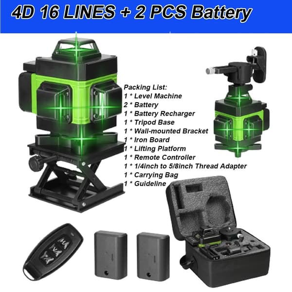 Laser-taso, 4D-teknologia, kaukosäätötoiminnot, SET3 -EU PISTOKE